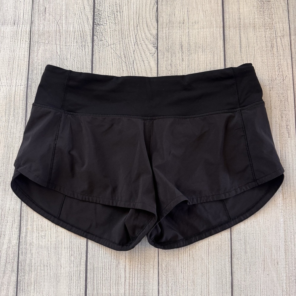 Lululemon Speed Up Shorts Black Size 4 High Rise Lined Running Athletic Workout - Picture 2 of 6